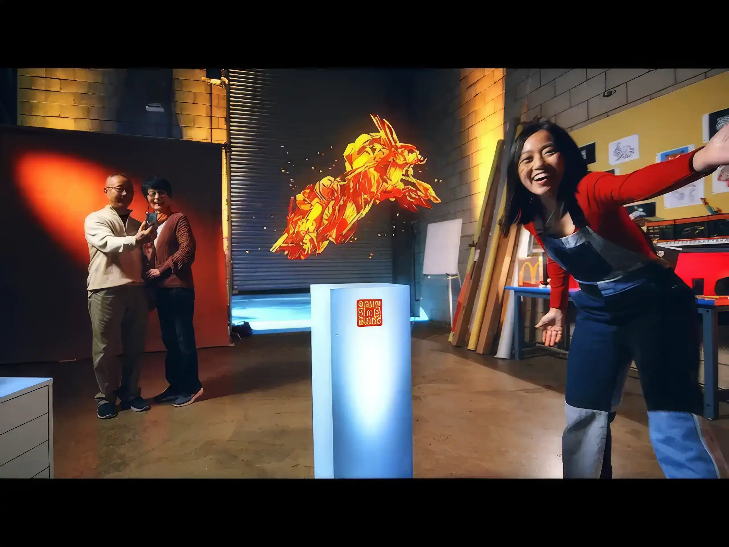 Karen X Cheng behind the scenes of a video shoot